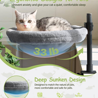 Meubles de luxe pour animaux de compagnie OEM ODM, lit-hamac robuste pour chat avec tapis en peluche doux et lavable, style solide pour chats d'intérieur