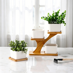<span class=keywords><strong>Maceta</strong></span> de Cerámica Blanca Cuadrada Pequeña para Suculentas, Venta al por Mayor, <span class=keywords><strong>Maceta</strong></span> de Cerámica Rectangular para Decoración del Hogar y Escritorio - Product Image 3
