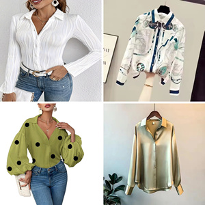 Camicie in <span class=keywords><strong>Lino</strong></span> da <span class=keywords><strong>Donna</strong></span> all'Ingrosso Stile High Street con Colletto Rovesciato Traspiranti e Assorbenti, Vestibilità Slim con Bottoni, Ideali per il Pendolarismo - Product Image 3