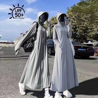 Blus Pelindung Sinar Matahari Musim Panas Wanita YHY Lengan Panjang Ultra-ringan Bernapas Tipis Poliester Sutra Es
