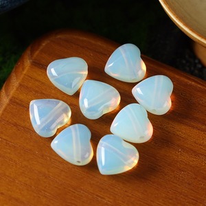 15mm cristal naturel pierres précieuses coeur perles pierre naturelle bouffée coeur pendentif perles avec trou horizontal de 3mm pour la fabrication de bijoux - Product Image 6