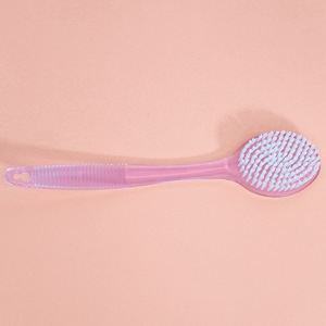 Pink Plastic <b>Bath</b> <b>Brush</b> Long Handle Soft Bristles <b>Back</b> Scrubber Household Cleaning Tool - Product Image 4