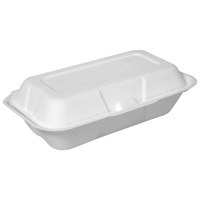Boîtes à emporter en bagasse SUMKOKA pour la restauration rapide, boîte à lunch à clapet, conteneur jetable écologique biodégradable 9*5 pouces