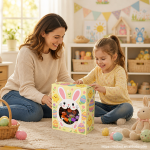 Boîte à bonbons personnalisée avec logo imprimé, boîte <span class=keywords><strong>cadeau</strong></span> en papier transparente avec fenêtre en forme de lapin pour la <span class=keywords><strong>chasse</strong></span> aux œufs de Pâques, cadeaux pour la fête de Pâques - Product Image 6