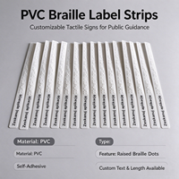 Bandes d'étiquettes braille en PVC autocollantes, signalisation tactile personnalisée, marqueurs de sol à points en relief pour ascenseurs et couloirs publics, modèle