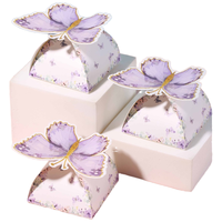 Élégante boîte à dragées carrée en carton, motif papillon ailé ajouré, pour cadeaux de mariage et décoration de fête, de qualité supérieure, réutilisable