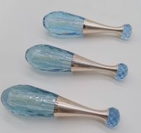 Emballage cosmétique personnalisé avec logo, flacon de gloss à lèvres bleu semi-transparent haut de gamme et conteneur de gloss à lèvres vide entièrement transparent en PETG