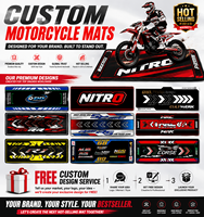 Motorradmatte mit individuellem Logo |   Langlebige Nylon-/Gummi-Konstruktion für Werkstatt, Rennstrecke und Einzelhandelspräsentation