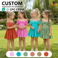 Vestido de niña de nailon y elastano certificado por CPC y CPSIA, venta al por mayor, tela para yoga infantil, conjunto de tenis, falda circular de boutique