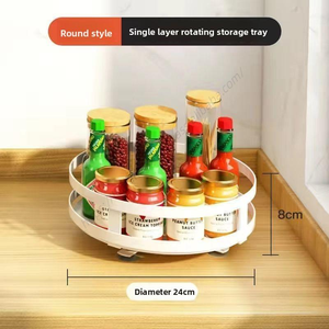 Plateau de rangement antidérapant rotatif à 360° pour pots et bocaux à épices, accessoires de cuisine – Vente en gros - Product Image 3