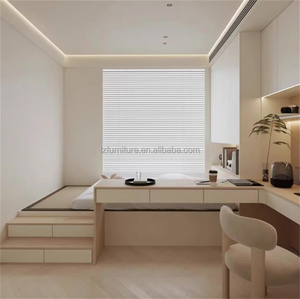 Economical Compact Space-Saving Bedroom Furniture Set Durable Solid Wood Tatami <b>Storage</b> Bed Desk & Wardrobe for Dorm & Apartment - Product Image 6