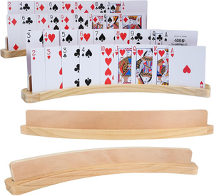 Paquete <span class=keywords><strong>de</strong></span> 4 Porta Cartas <span class=keywords><strong>de</strong></span> Madera <span class=keywords><strong>de</strong></span> 14 Pulgadas, Porta Cartas Curvo <span class=keywords><strong>de</strong></span> 2 Ranuras para Niños y Adultos, Porta Cartas <span class=keywords><strong>de</strong></span> Póker - Product Image 1