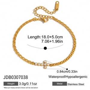 Pulsera de Acero Inoxidable con Zirconia, Chapada en Oro PVD de 14k/18k, con Logotipo de Marca Personalizado, Antideslustre, Moderna, para Mujer, Venta al Por Mayor - Product Image 6