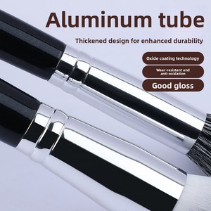 Black Wooden Handle Animal Hair Makeup Brush Set Face Powder Contour Foundation Eye Blending Brush - Product Image 3