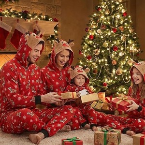 Conjuntos de Pijamas para Família com Estampa de Cervo e Neve para Meninos e Meninas, Pijamas de Natal para Crianças com Preço de Fábrica - Product Image 5