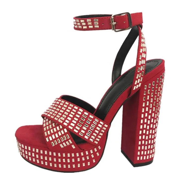 High quality women high heel platform shoes high fashion trend leather sandals
