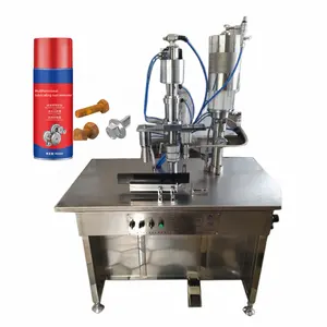 Semi Automatic Pneumatic Gas Valve Spray Paint Can Aerosol Filling Capping Machine