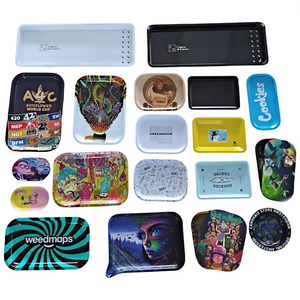 Bán buôn tùy chỉnh cán khay cá nhân kim loại tinplate phục vụ khay trọng lượng nhẹ hình chữ nhật hút phụ kiện tổ chức - Product Image 6