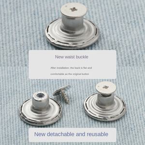 Boutons personnalisés en alliage de zinc, boutons-pression en relief, boutons et rivets en métal doré et argenté pour jeans et vêtements en denim - Product Image 2