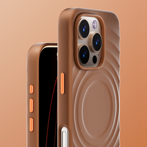 Funda Magnética de Cuero con Diseño Ondulado V-L05 para iPhone 14 15 16 17 Pro Max, Funda Protectora de Cuero para Móvil, Estilo Ejecutivo - Product Image 5