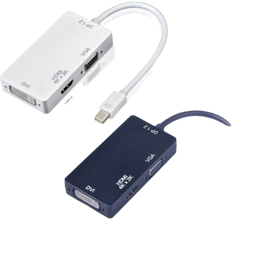 3 In 1 Thunderbolt Mini displayport DP DVI VGA HDMI 4K dönüştürücü adaptör ekran port kablosu 1080P iMac Mac Pro için hava kitap