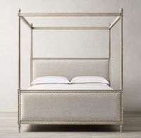Ensemble de meubles de chambre en bois, lit à baldaquin, style français antique de haute qualité, luxe, taille King Queen, 1 pièce, panneau moderne, chêne