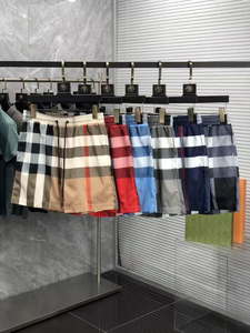 2026 wholesale fashionable casual waterproof beach <b>shorts</b> sporty vacation-ready Bur berry <b>checkered</b> <b>shorts</b> for <b>men</b> - Product Image 1