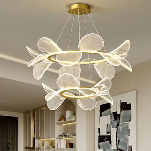 Lámpara de araña de diseño nórdico, círculo redondo, sala de estar para techo para luces colgantes de acrílico, dormitorio, hotel - Product Image 3