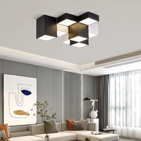 Plafonnier LED géométrique moderne Connects Mijia 3000K, intensité variable, combinaison noir et blanc, éclairage encastré pour chambre, IP33, 50000 heures, CRI80