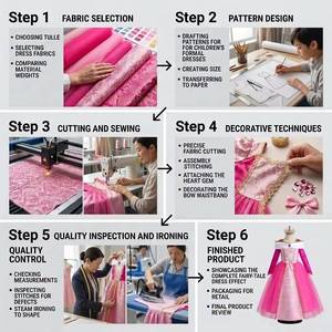 Vestido de Disfraz de Princesa Rosa para Bebé Niña, Material de Poliéster, Adecuado para Fiestas y Actuaciones Escénicas - Product Image 4