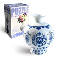 Jouet éducatif en plastique à faire soi-même, pot à fleurs hydroponique, décoration de bureau à domicile, ornement, puzzle 3D, vase, puzzles personnalisés