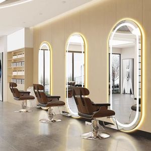 Espejo de tocador con luz LED personalizado de longitud completa, estilo moderno, peluquería colgante para salón, barbería, hecho de Metal para uso en centro comercial - Product Image 5