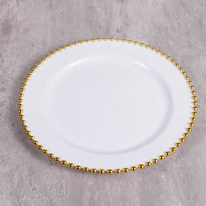 Plato de plástico con relieve de perlas, apto para lavavajillas, con color por transferencia térmica, para bodas y eventos, vajilla desechable premium. - Product Image 2