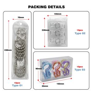 EWANG Lot de 12 crochets doubles en métal pour rideau de douche - Product Image 6