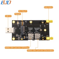 Konektor USB 3.0 NGFF M.2 B Key Adaptor Modem Nirkabel 2 Slot Kartu Nano SIM dengan Antena Ganda untuk Modul 5G 4G LTE WWAN