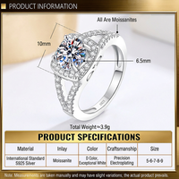 Bague en argent S925 avec moissanite ronde brillante, alliance de fiançailles et de mariage pour femme, sertie de griffes, bijoux personnalisés en moissanite