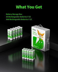 고용량 AA 2800mAh AAA 1100mAh EBL 배터리 콤보 니켈수소 충전식 배터리 및 배터리 정리함 - Product Image 4