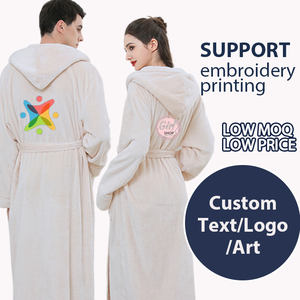 Sunhome Womens <strong>Men</strong> Hooded Fleece Robe Soft Bathrobe Cute Long <strong>House</strong> <strong>Coat</strong> Plush Hooded Robe - Product Image 5