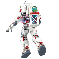 Modèles d'astronautes lunaires phosphorescents en gros d'usine, kits de construction en blocs ABS LED, jouets modèles, bâtiments modernes, cadeaux