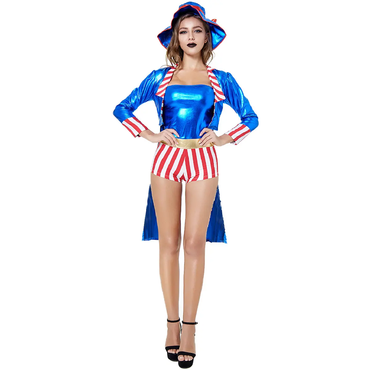 Happy Party Circus Magician Cosplay vestido azul disfraces de Halloween para mujer adulta Parque de Atracciones Joker
