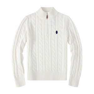 ZHANGCHEN Nuevo Suéter Casual de <span class=keywords><strong>Punto</strong></span> con Cuello Alto y Media Cremallera para <span class=keywords><strong>Hombre</strong></span> y Mujer con Logo de Caballo RL, Ideal para Otoño # RL-023 - Product Image 5