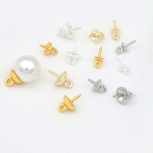 Accesorios hechos a mano para engastar cuentas semiperforadas de cobre chapado en oro de 18k con diseño de ojal, engaste de perlas y espiral - Product Image 3