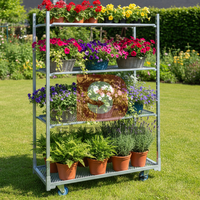 Étagère de présentation pour plantes en acier galvanisé, support métallique pour fleurs et plantes, rayonnage métallique pour serre
