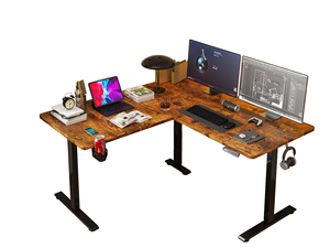 Escritorio de pie moderno en forma de L de metal, precio de fábrica NBHY, altura ajustable, control eléctrico ergonómico, escritorio de pie con un solo motor. - Product Image 2