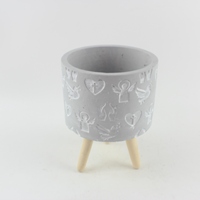 Nouveaux pots de fleurs en ciment faits à la main, écologiques et modernes, pour une utilisation en intérieur/extérieur, pour balcon et jardin