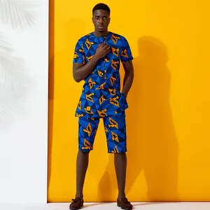 Hersteller Großhandel Ankara Print Herren Zweiteiler Set Afrikanische Mode Kleidung für Herren