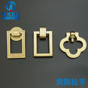 Brass Cabinet <b>Handle</b> Cylindrical Single Hole Brushed Chinese Style For Wardrobe Drawer - Product Image 4