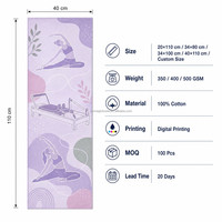 Serviette de sport en coton 100% personnalisée avec impression numérique, idéale pour le Pilates et le Flow, échantillon gratuit disponible, qualité contrôlée, petit MOQ