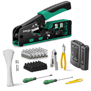 11 in 1 RJ45 Crimping Tool Kit Rj45 Crimper Stripper Cutter Pass Through Crimper for 8P RJ45 Cat5 Cat5e Cat6 Cat6a 6P RJ11/12 - Product Image 2