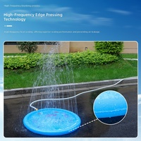 Tapis de pulvérisation d'eau gonflable extra-large en PVC, nouveau design à franges, sur le thème du dauphin, piscine à pagaie bicolore, arroseur de pelouse